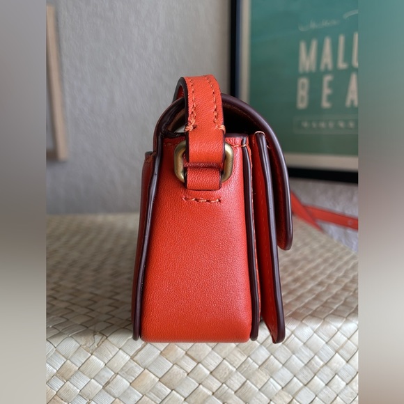 Coach Micro Studio 12 & Mini Skinny ID Case in Sun Orange, Coach Charm Set NWT - Picture 6 of 17